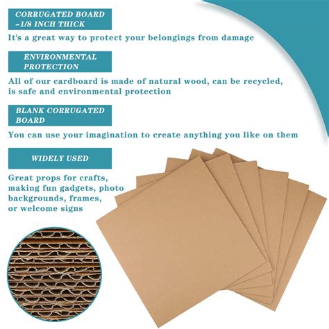 50 Pack Brown Corrugated Cardboard Sheets Flat Cardboard Sheets