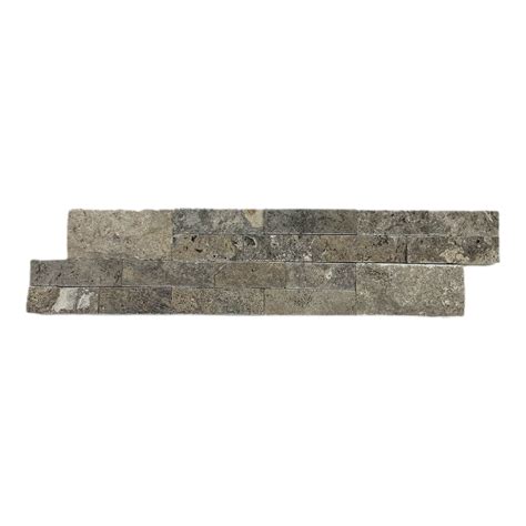 Silver Travertine Splitface Wall Cladding 610x150 Graystone Tile