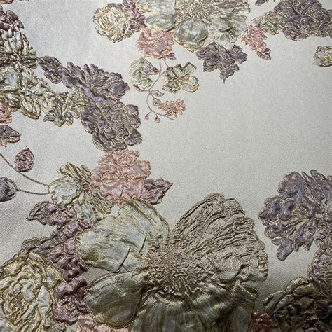 Floral Print Silk Brocade Fabric Tissus En Ligne