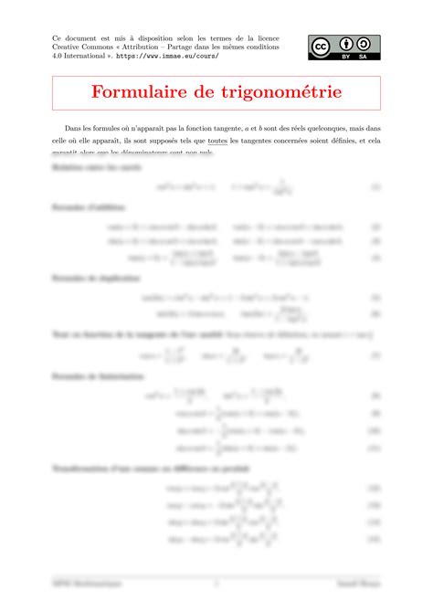 Solution Formulaire Trigonometrie Studypool