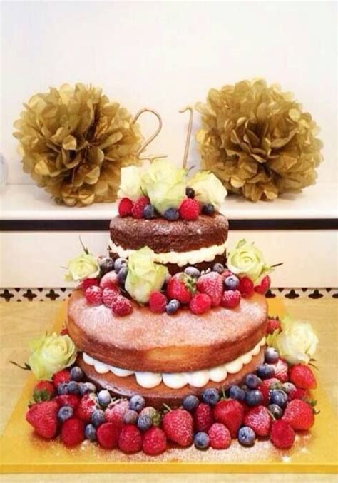 Rustic Naked Birthday Cake