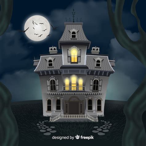 Free Vector | Halloween castle background