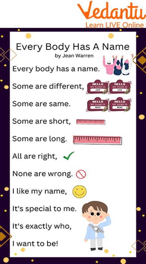 Read Everybody Has A Name Poem For Kids Popular Poems For Children