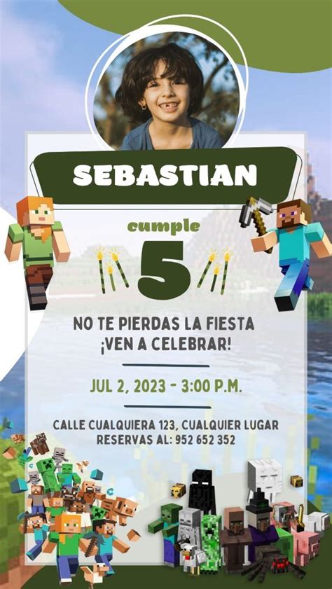 Invitaciones De Minecraft Para【editar Gratis】 Invita Jass