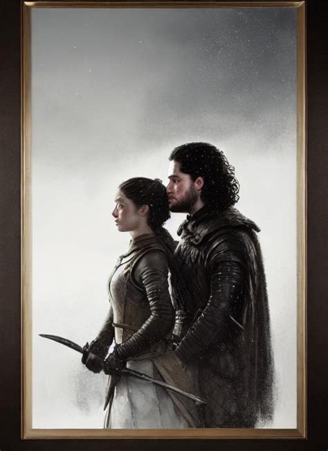 Portrait Of Jon Snow And Arya Strak Kissing Perfect Openart