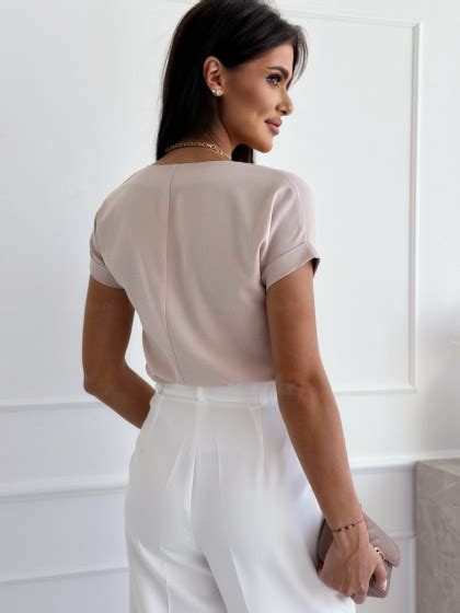 Bluzka z wiązaniem TESSA nude So Italian