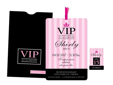 Tarjeta Pase Vip Para A Os Modelo Shirly Tarjet N De X Cm