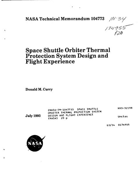 NASA Space Shuttle Orbiter Thermal Protection System Flight Experience ...