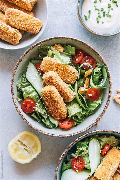 Crispy Baked Tofu Salad By Stocksy Contributor Nata A Mandi Stocksy