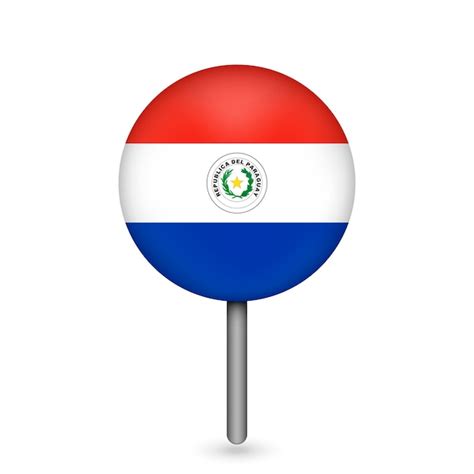 Premium Vector Map Pointer With Contry Paraguay Paraguay Flag Vector