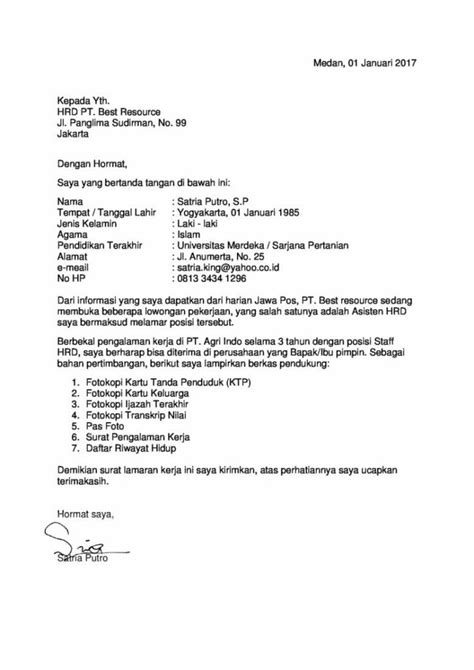 Contoh Surat Lamaran Tanpa Nama Perusahaan Dan Posisi Delinewstv