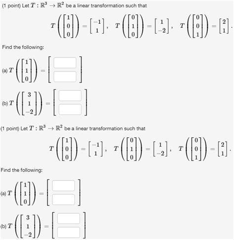 Solved Point Let T R3 R2 Be Linear Transformation Such That E [4