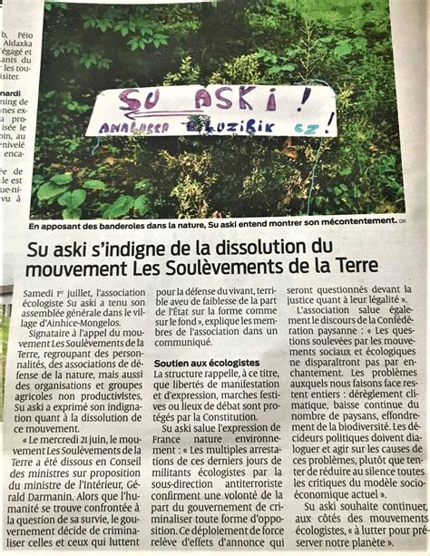 Su Aski Sindigne De La Dissolution Du Mouvement Les Soul Vements De La