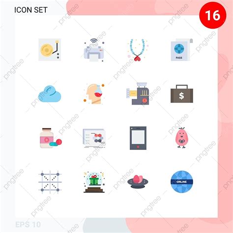 Set Of 16 Vector Flat Colors On Grid For Clouded Printer Internet