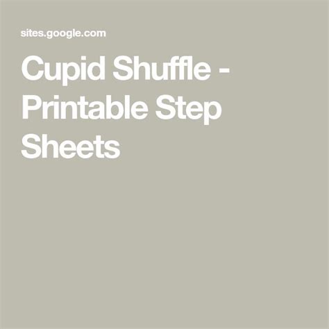 Cupid Shuffle - Printable Step Sheets | Cupid shuffle, Cupid, Dance steps