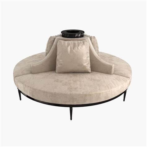 Custom Hand Made Center Round Settee Banquette Sofa 3D model | CGTrader