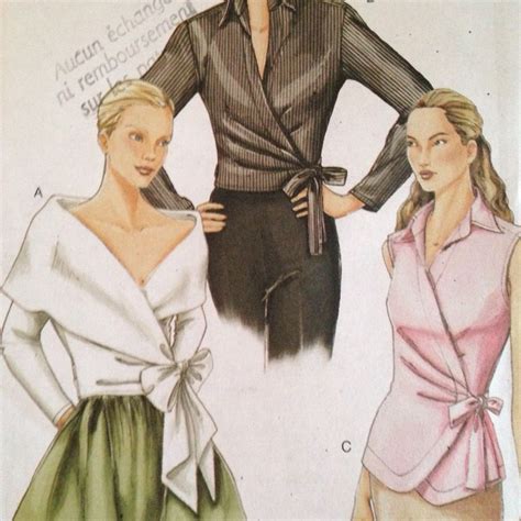 Vogue Wrap Blouse Pattern Uncut Variations Off Shoulder