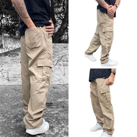 Calça Cargo Masculina Larga Skate Elástico Cintura Unissex MULTI