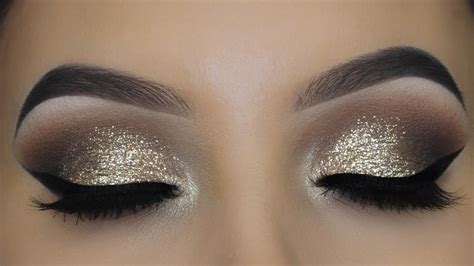 Golden Glitter Eye Makeup Tutorial Saubhaya Makeup