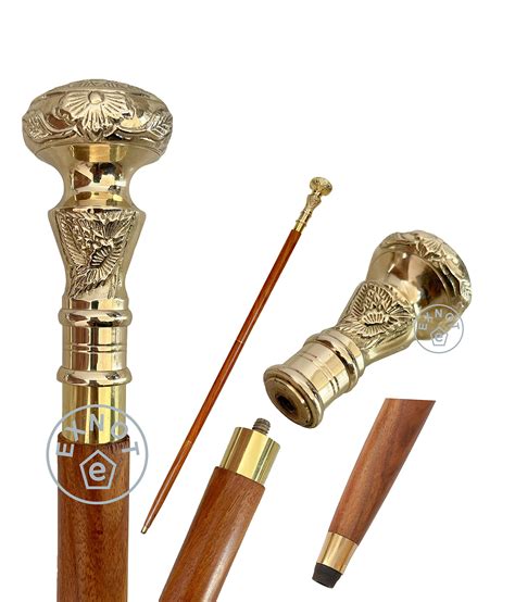 Mua Vintage Brass Handle Victorian Telescope Fold Able Wooden Walking