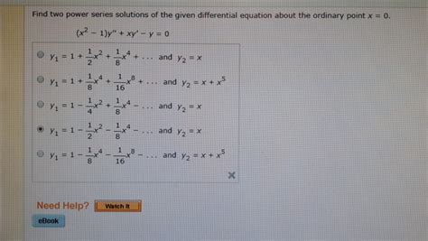 Solved Find Two Power Series Solutions Of The Given Chegg