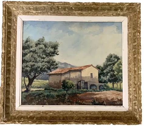 ANCIEN TABLEAU HUILE Paysage De Provence Fauvisme Cadre Style