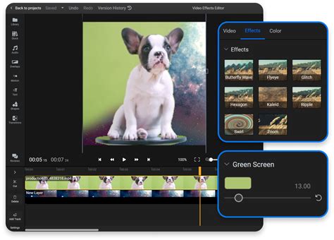 video effects editor  add transitions filters  animations