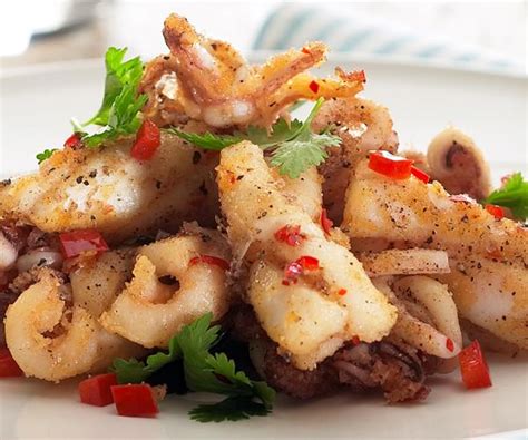 Salt And Pepper Squid With Fresh Coriander And Chilli Recipe Food To Love