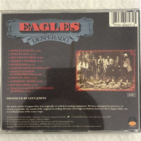 Eagles Cd Folk Rock Desperado 70s 11 Song 2x Platinum Album Tequila Sunrise Ebay