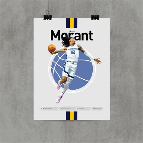 Ja Morant Print Ja Morant Poster Morant Art Ja Morant Grizzlies