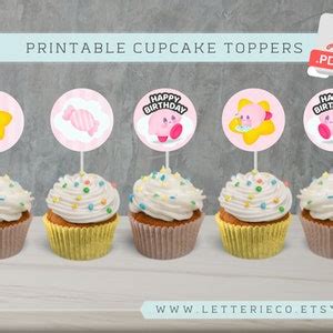 Printable KIRBY Inspired Birthday Party Bundle PINK Printable Party