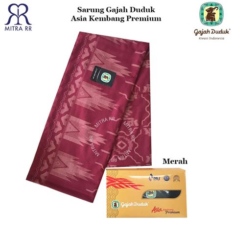 Jual Sarung Gajah Duduk Asia Kembang Premium Sarung Tenun Dewasa