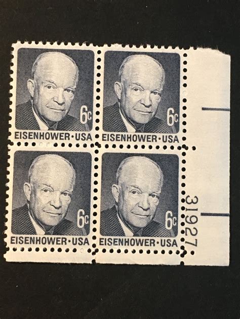 Scott 1393 Dwight D Eisenhower MNH Plate Block Of 4 United States