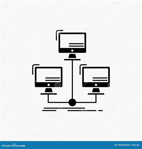 Base De Datos Distribuida Conexi N Red Icono Del Glyph Del