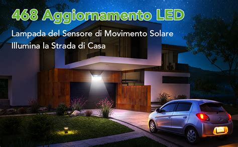 One Fire 468 LED Faretti Solari A Led Da Esterno 2 Pezzi 1500mAH