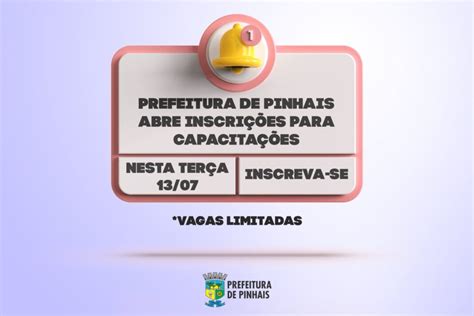 Prefeitura de Pinhais abre inscrições para capacitações nesta terça