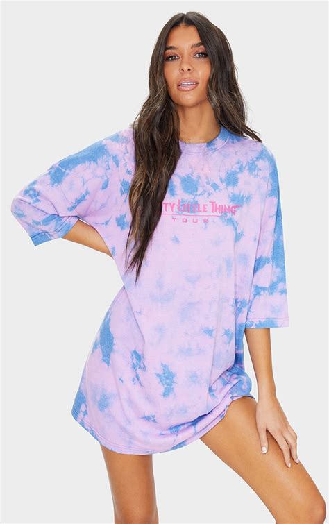 Plt Pink Tie Dye Tour Oversized T Shirt Dress Prettylittlething Usa