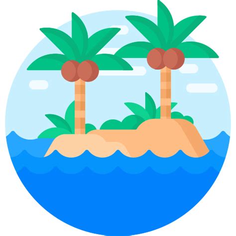 Island Detailed Flat Circular Flat Icon