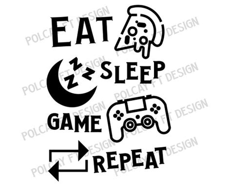 Eat Sleep Game Repeat Svg Gamer Svg Video Gamer Svg Etsy