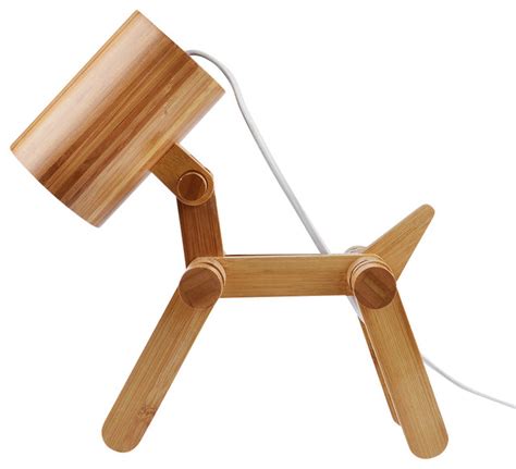 Dog Shaped Bamboo Led Desk Lamp Contemporary Desk Lamps Raleigh