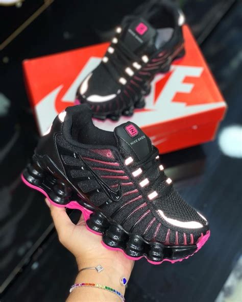 Nike Shox Molas Refletivo Preto Rosa Nacional