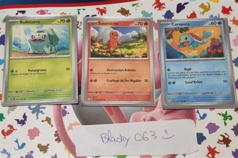 Les Starters Cartes Pokemon Bulbizarre Carapuce Salam Che Ev