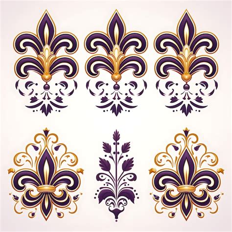 Premium Ai Image Set Of Noble Fleur De Lis Shape Triangular