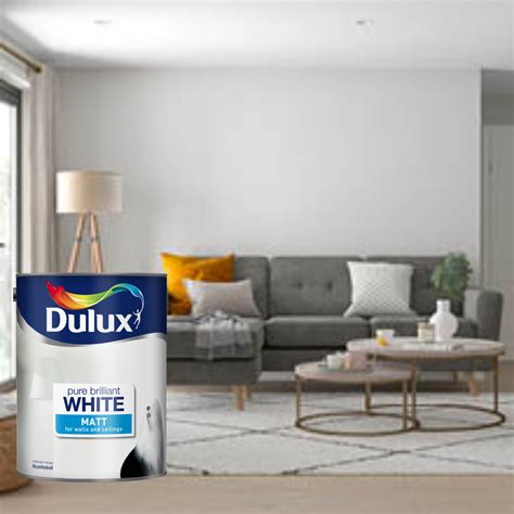 Dulux Matt Emulsion Paint Pure Brilliant White L Walls Ceilings