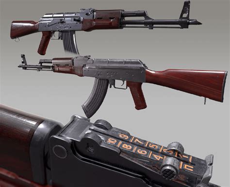 3D Model Ak 47 VR AR Low Poly CGTrader