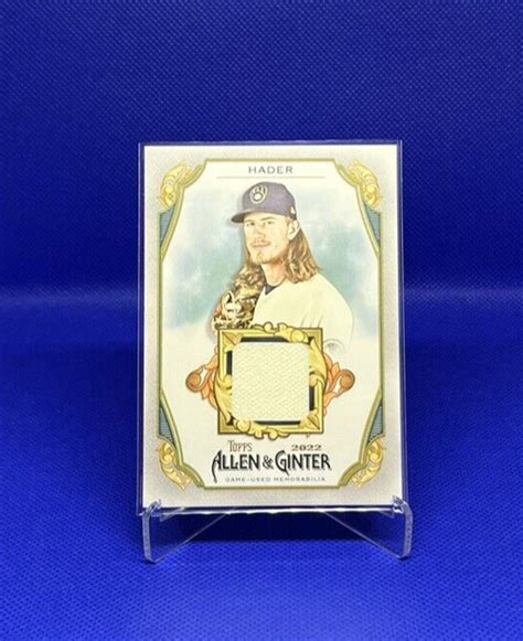 2022 Topps Allen And Ginters Relics B Agrb Jh Josh Hader Brewers