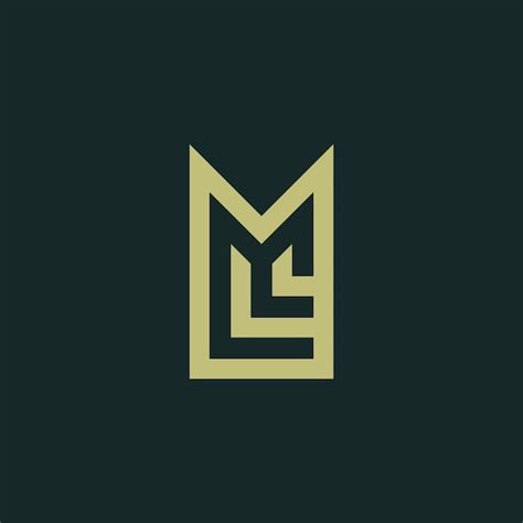 Logotipo De Letra Ml O Lm Vector Premium