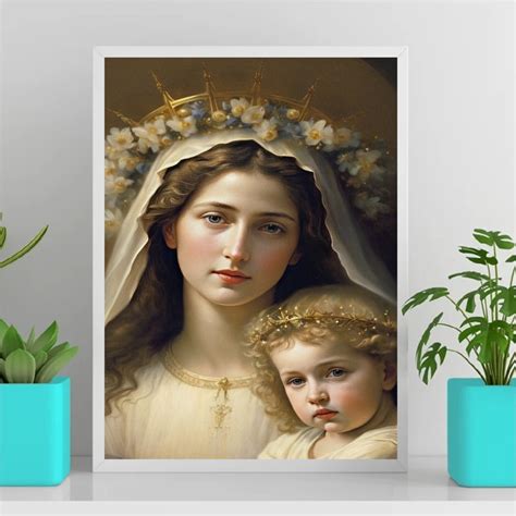 Quadro Virgem Maria Menino Jesus Elo Produtos Especiais