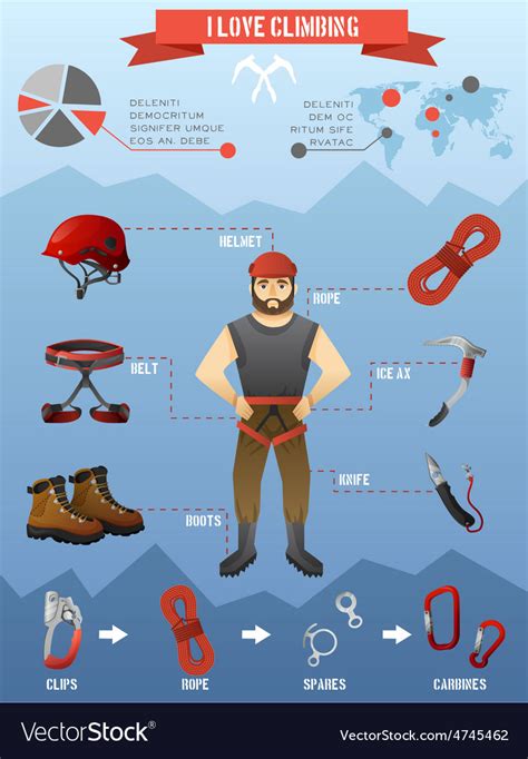 Mountains Climbing Infographics Poster Royalty Free Vector