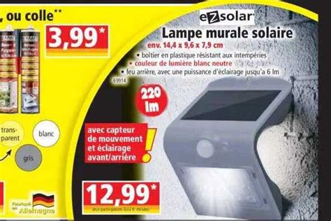 Promo Lampe Murale Solaire Ezsolar Chez Norma ICatalogue Fr